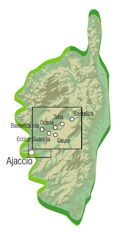 Itinéraire Ajaccio - Vallée du Prunelli itineraire